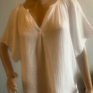 beachlunchlounge Cream Ribbed Relaxed Blouse